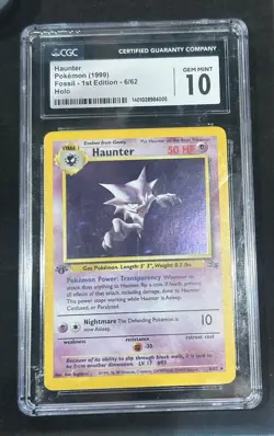 Haunter 6/62 Fossil 1st Edition Holo CGC 10 Gem Mint 🔥 1999 Pokemon - Image 1