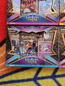 Pokemon TCG Shining Fates Mad Party Pin Collection Box Set of 4 Brand New Sealed - Image 2