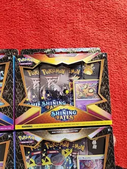 Pokemon TCG Shining Fates Mad Party Pin Collection Box Set of 4 Brand New Sealed - Image 4