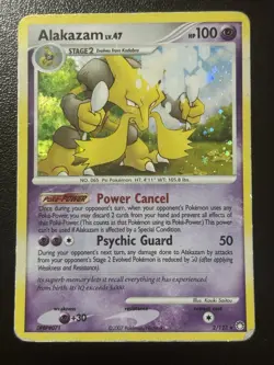 2007 Pokemon Alakazam 2/123 Holofoil Mysterious Treasures HP/DMG - Image 1