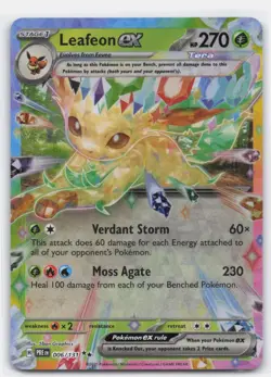 LEAFEON EX 006/131 DOUBLE RARE PRISMATIC EVOLUTIONS POKEMON LIGHTLY PLAYED - Image 1