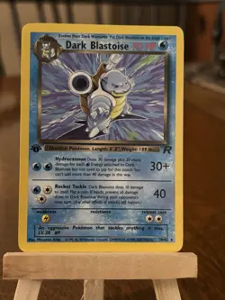 1st Edition Dark Blastoise 20/82 Team Rocket Pokemon Vintage TCG - Image 1