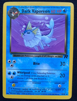 Pokemon TCG Dark Vaporeon Team Rocket 45/82 Regular LP - Image 1