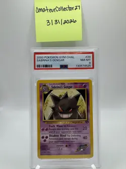 Pokemon Sabrina's Gengar Gym Challenge #29 PSA 8 - Image 3