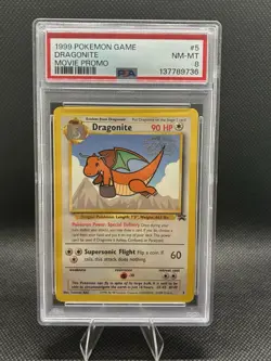 1999 Pokemon Game Dragonite Movie Promo Card PSA 8 - Image 1