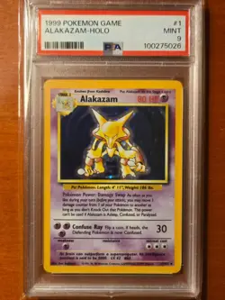 Pokemon, 1999, Base Set, Alakazam Holo, PSA 9 - Image 1