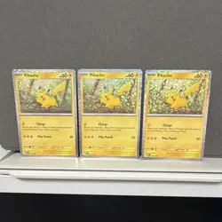 Pokemon Pikachu Holo Card Lot 002/025 3 Cards Nintendo 2023 Pokemon TCG English - Image 1
