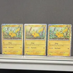 Pokemon Pikachu Holo Card Lot 002/025 3 Cards Nintendo 2023 Pokemon TCG English - Image 2
