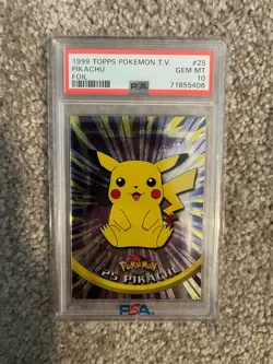 Pikachu 1999 Topps Pokemon TV Foil PSA 10 Gem Mint - Image 1