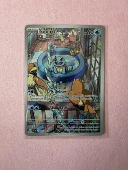 Pokemon Squirtle 148/142 SV07 Stellar Crown Illustration Rare Full Art Holo Card - Image 1