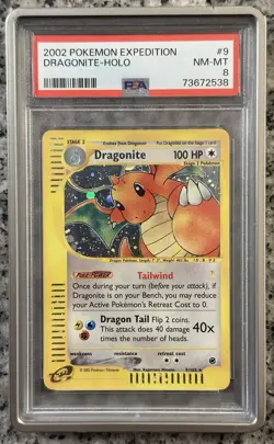 Pokemon Dragonite Holo Expedition 2002 PSA 8 - Image 1