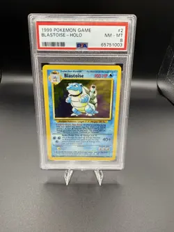 1999 Pokemon Base Set Blastoise 2/102 Holo Rare PSA 8 - Image 1