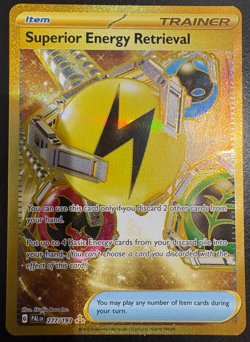 Pokemon TCG Superior Energy Retrieval 277/193 Paldea Evolved Gold Art Rare NM - Image 1