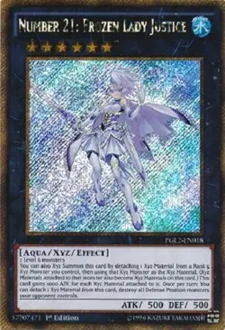 Yugioh - Number 21 Frozen Lady Justice - 1st Gold Secret Rare NM - Free Holo - Image 1
