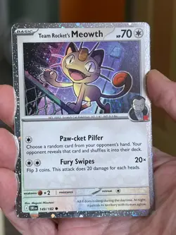 POKEMON TEAM ROCKET'S MEOWTH 149/182 COMMON COSMOS HOLO NM CARD DESTINED RIVALS - Image 1