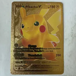 Pikachu V Gold Foil Textured Card Fan Art - Pokemon - Image 1
