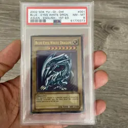 PSA 8 Yu-Gi-Oh! Card Blue-Eyes White Dragon SDK-001 Ultra Rare 1st Asian English - Image 1