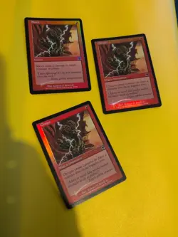 Shock x3 Instant Onslaught. MTG Card. Old vintage FOIL.2 foreign 'choque' - Image 1