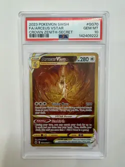 PSA 10 Pokemon Arceus VSTAR TCG Crown Zenith Holo Card GG70/GG70 Secret Rare - Image 1