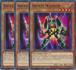 Yugioh - Rocket Warrior x 3 - 1st Edition NM - Free Holographic Card - Image 1