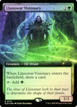 🧙Llanowar Visionary R 0771 FOIL Secret Lair MTG - Image 1