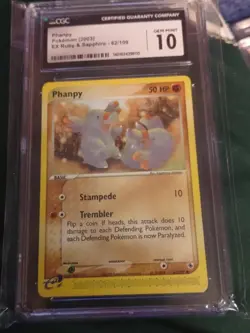 Pokemon TCG Phanpy 62/109 EX Ruby & Sapphire 2003 CGC 10 EReader - Image 1