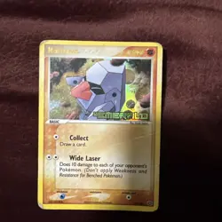 Pokemon Nosepass 17/106 Reverse Holo Stamped EX Emerald Damaged - Image 1