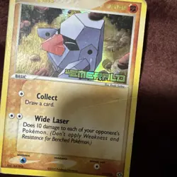 Pokemon Nosepass 17/106 Reverse Holo Stamped EX Emerald Damaged - Image 2