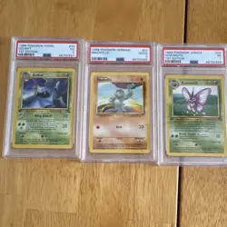 Nintendo PSA Graded 1st Edition 1999 Pokemon TCG Golbat Machollo Venomoth Lot - Image 1