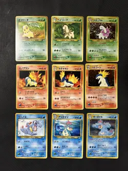 Complete Japanese Pokemon Neo 1 Premium File Set Meganium Feraligatr Typhlosion - Image 1