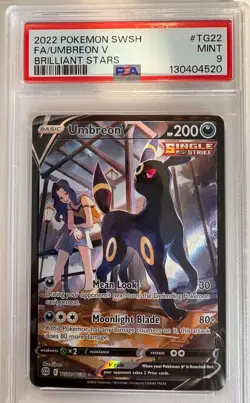 2022 Pokemon Brilliant Stars Umbreon V TG22 Trainer Gallery MINT PSA 9 - Image 1