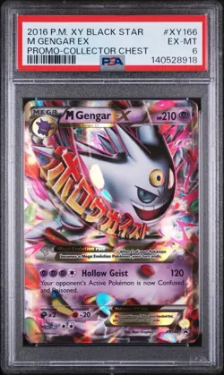 Pokemon M Gengar EX XY166 Mega Holo Promo XY Black Star PSA 6 Collector Chest - Image 1