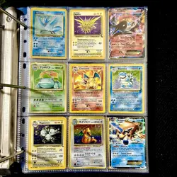 Pokemon Base Set Big 3 TRIO Blastoise Charizard Venusaur Vintage Binder Page Lot - Image 1