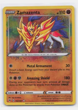 ZAMAZENTA 102/185 AMAZING RARE VIVID VOLTAGE POKEMON - Image 2