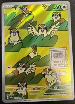 Pokemon Pidgey SV03 Obsidian Flames Basic 60 HP Reverse Holo 207/197 2023 - Image 1