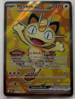 Meowth ex 107/088 Full Art POKEMON TCG Mega Evolutions Perfect Order FRESH PULL! - Image 1