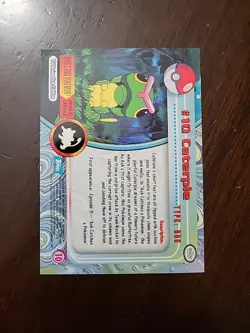 NM! BLUE Label Caterpie #10 Topps Pokemon Series 1 Tv Animation Edition - Image 2