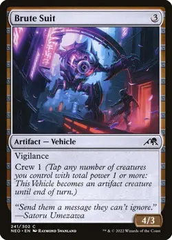 MTG Magic NEO Kamigawa Neon Dynasty - 1x EN NM 241 C Brute Suit - Image 1