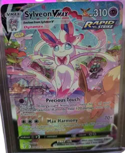 sylveon vmax 212/203 alt art secret rare evolving skies damaged crease pokemon - Image 2