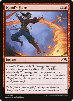 MTG Magic NEO Kamigawa Neon Dynasty - 1x EN NM 150 C Kami's Flare - Image 1