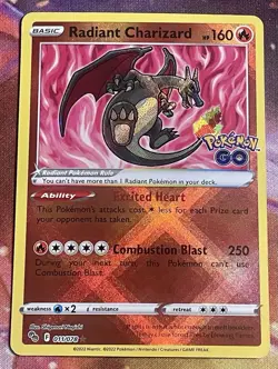 Pokemon TCG: 2022 Pokemon Go Radiant Charizard Stamped 011/078 - Image 1