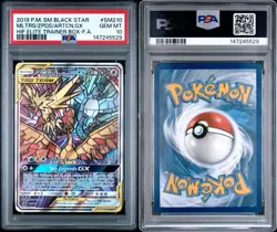 2019 POKEMON SM BLACK STAR PROMO FULL ART/MOLTRES & ZAPDOS & ARTICUNO GX PSA 10 - Image 3