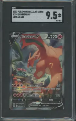 Pokemon TCG Charizard V 154/172 Brilliant Stars Alternate Art SGC 9.5 - Image 1