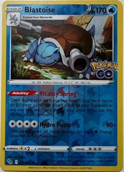 Blastoise Rare Reverse Holofoil Pokemon GO 017/078 NM - Image 1
