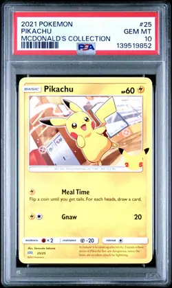 2021 POKEMON MCDONALD'S COLL #25 PIKACHU PSA 10 - Image 1