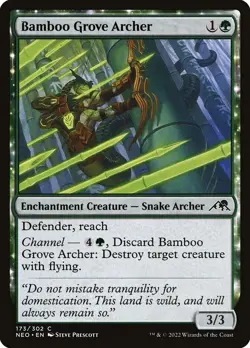 MTG Magic NEO Kamigawa Neon Dynasty - 1x EN NM 173 C Bamboo Grove Archer - Image 1