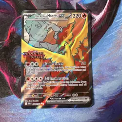 Pokemon TCG Destined Rivals Team Rocket's Moltres EX Full Art 208/182 Stamped - Image 1
