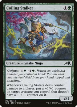 MTG Magic NEO Kamigawa Neon Dynasty - 1x EN NM 179 C Coiling Stalker - Image 1