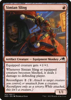 MTG Magic NEO Kamigawa Neon Dynasty - 1x EN NM 163 C Simian Sling - Image 1