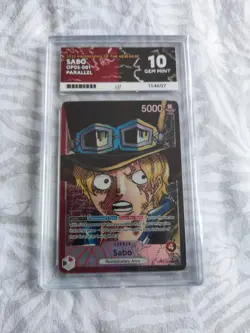 One Piece Sabo OP05-001 Alternative Art Leader ENG ACE GRADING 10 - Image 1